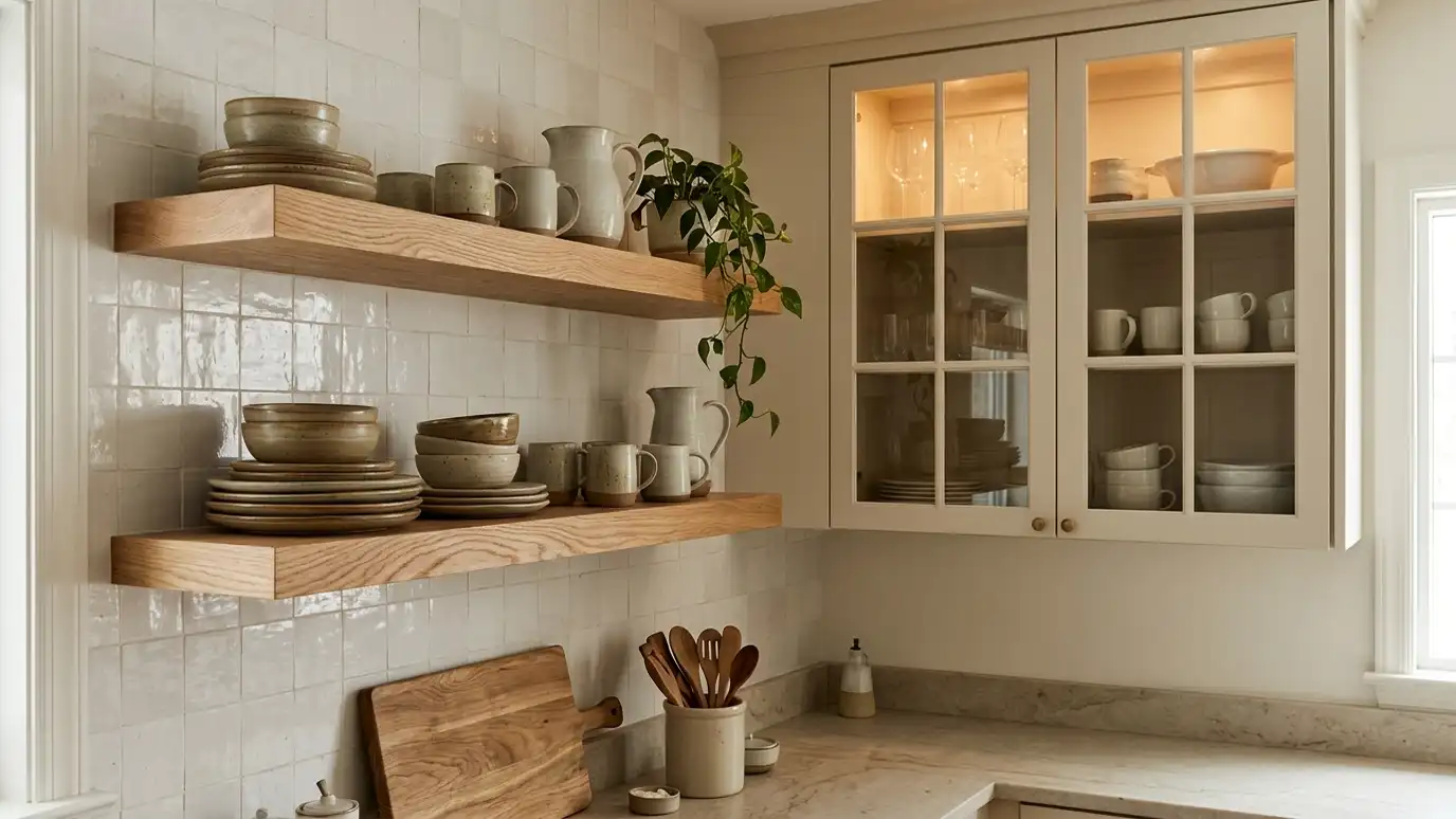 Open Shelving and Glass-Front Cabinets in Nashville and Middle Tennessee
